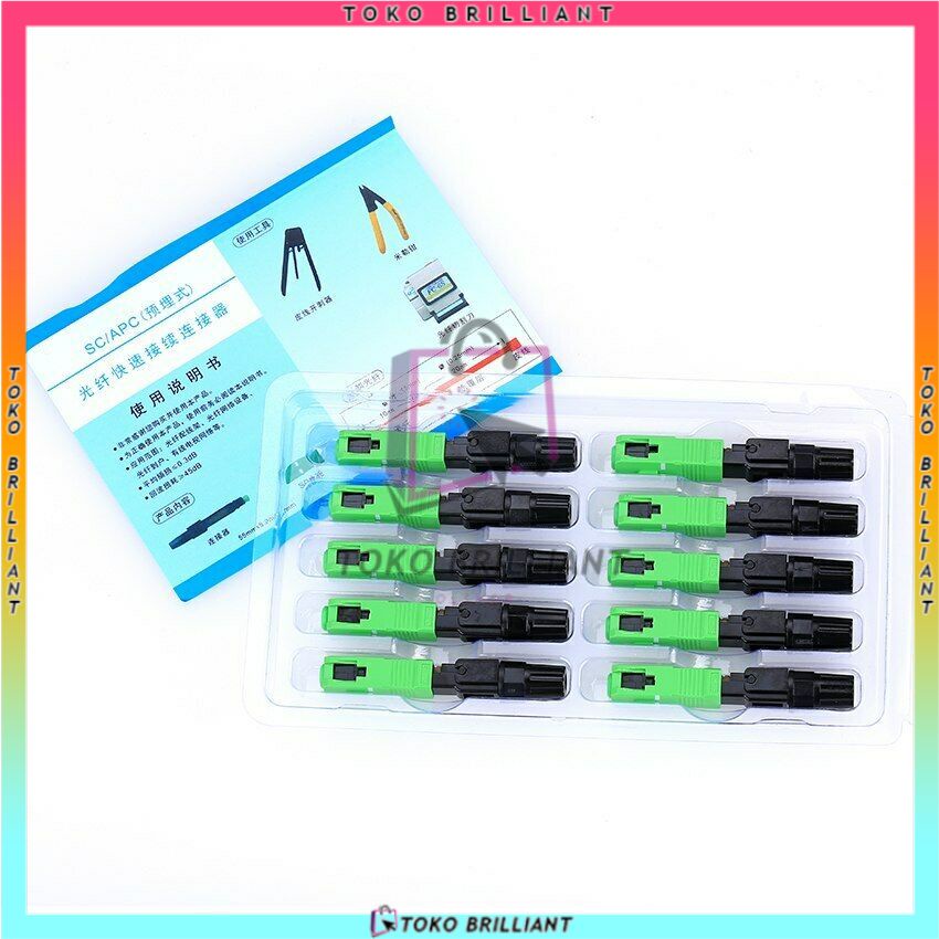 Fast Connector SC APC Fiber Optik FTTH Fast Conector Dropcore Isi dalam paket 100pcs