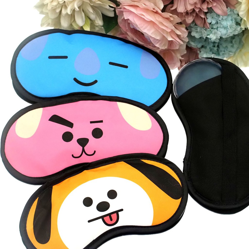 Penutup Mata Tidur BT21 isi GEL PENDINGIN Masker Mata Kompres Kualitas Premium Sleeping Eye Mask