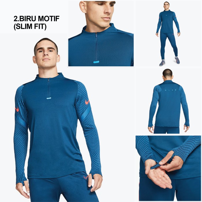 Nike Sport Baju Training Running Lengan Panjang Pria Slimfit Nike Dry Fit Strike Drill Gym Original