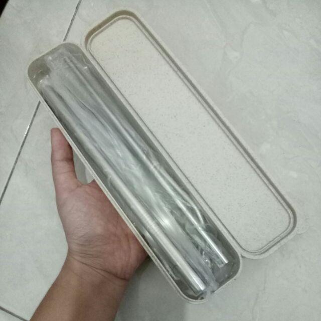 Sedotan Stainless & Korean Cutlery Set Box # Silver