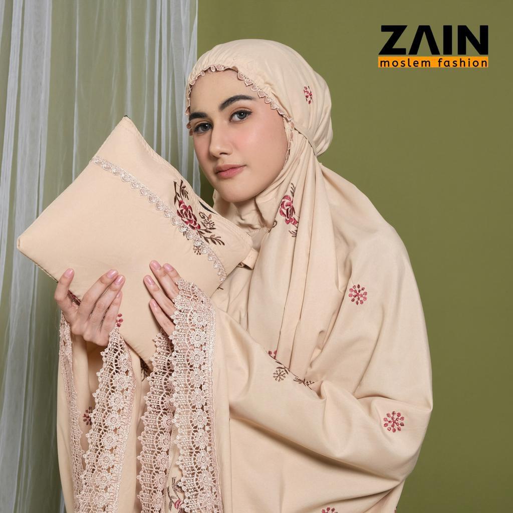 ZAIN - Mukena Dewasa Katun Premium Bordir Bunga Corla Mewah Exlusive