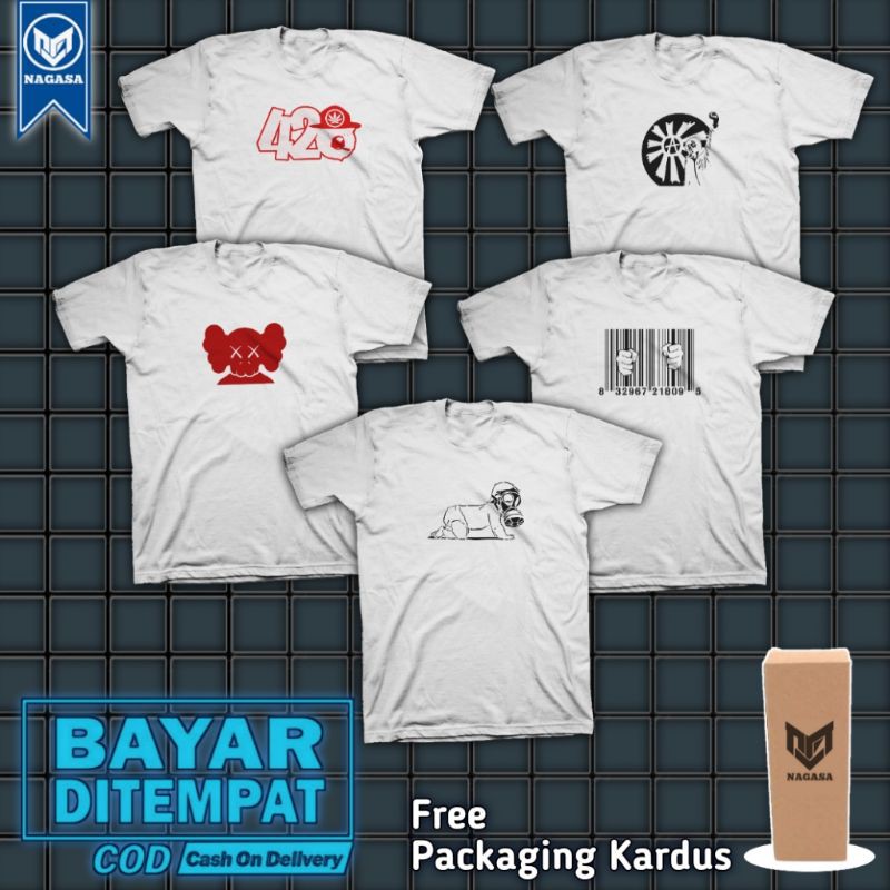 Kaos Kritik Sosial Murah Pria Wanita, Putih Ukuran L