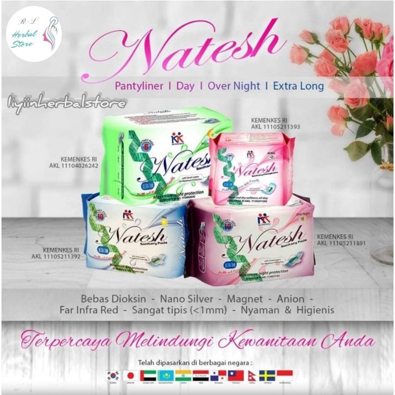 Natesh Pentylener,Natesh Day,Natesh Night|Pembalut Herbal|Pembalut Wanita|KK INDONESIA|Original 100%