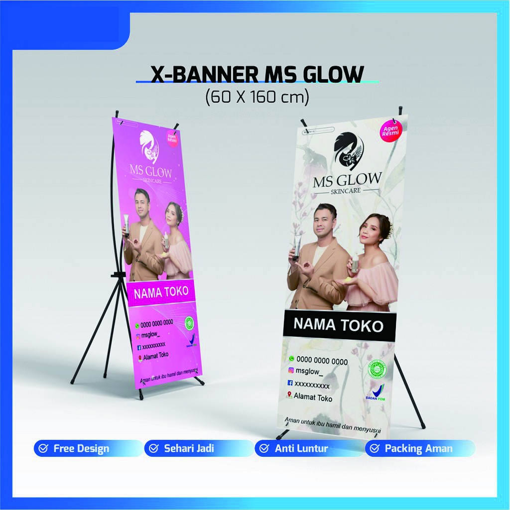 X-BANNER MS GLOW / X BANNER / COSMETIC / BANNER SKINCARE BEAUTY / SPANDUK MS GLOW