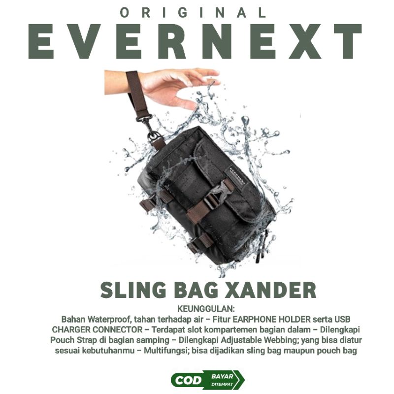 Tas punggung pria, sling bag, tas selempang pria, tas anti air, tas hitam kecil