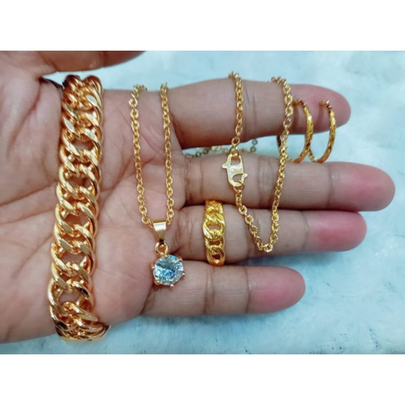 set rantai lapis emas dewasa