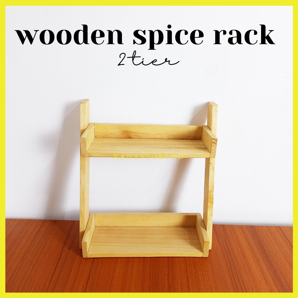 NADASTORE - NEW PRODUCT KITCHEN DESKTOP WOODEN SPICE RACK / RAK KAYU BUMBU DAPUR 2 SUSUN