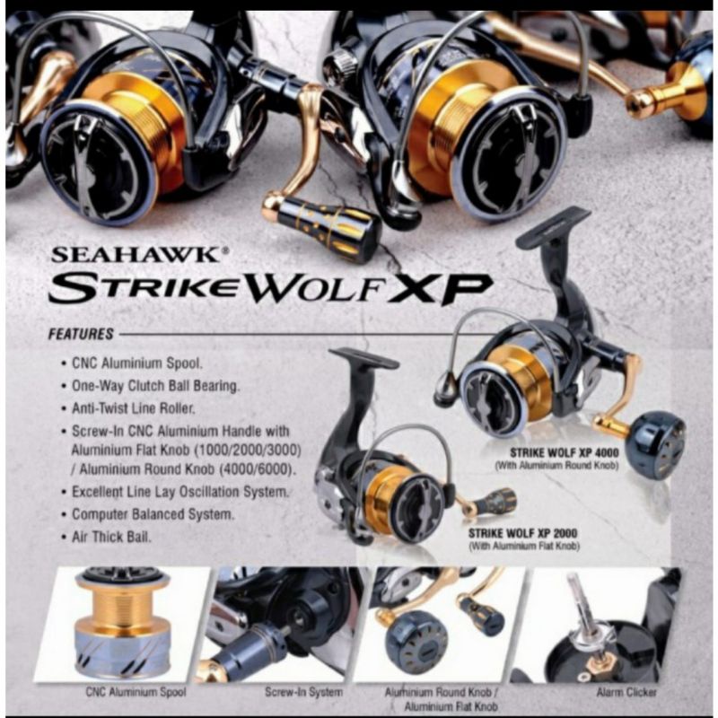 REEL SEAHAWK STRIKE WOLF XP 2000 "POWER HANDLE"