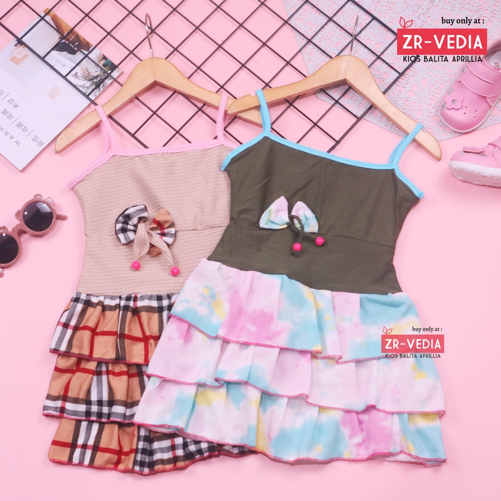 Dress Valerie uk 5-6 tahun / Dress Tanktop Baju Anak Perempuan Adem Kaos Dres Murah Pakaian Pesta