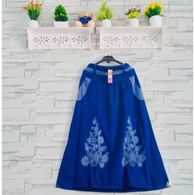 Rok Jeans Murah Bahan Jeans Wash Rok Mayung