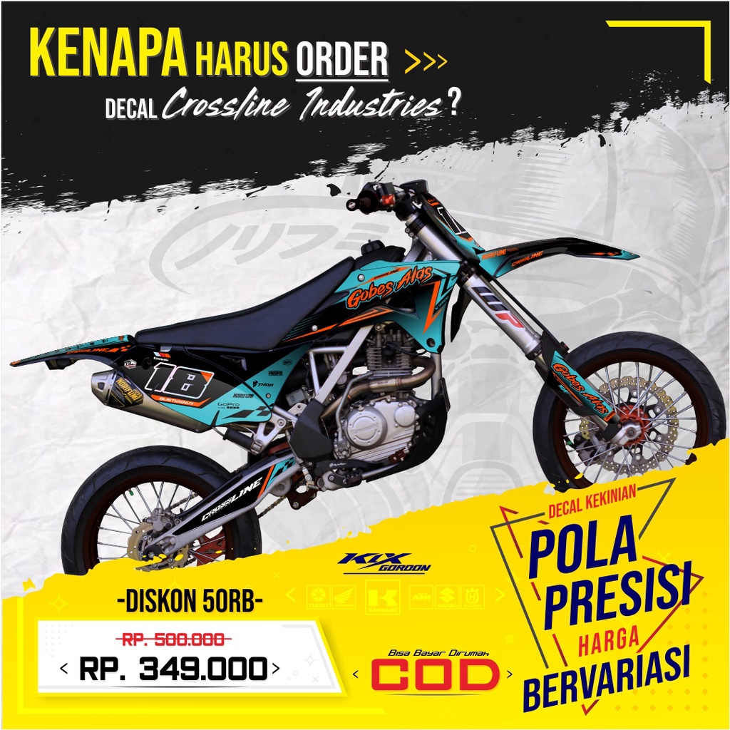 Decal KLX Gordon Supermoto Tosca Full body  Dekal Klx BF KLX BF 150 Hologram