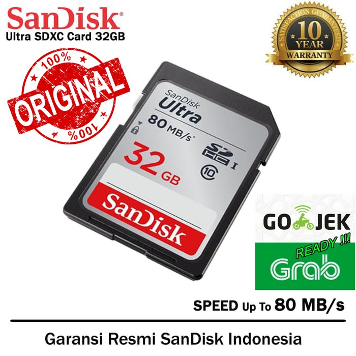 Memory SD CARD Sandisk Ultra SDHC UHS-1 32GB 80MB/s 90MB/S 120MB/S ORIGINAL