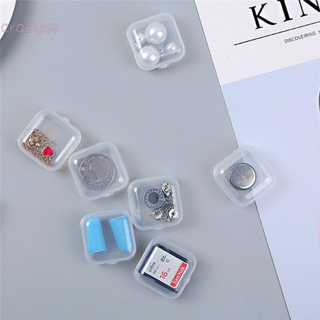 Box Grids Kotak Obat Mini Perhiasan Transparent Plastik Pill Jewelry Storage Case Organizer