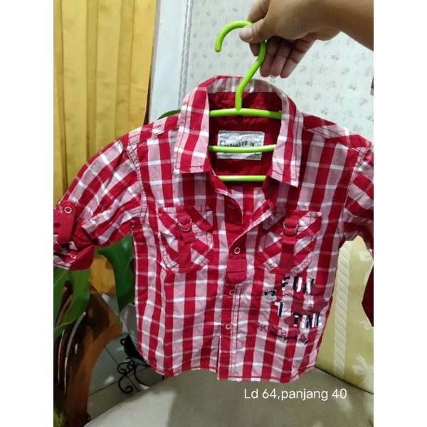 kemeja anak laki-laki kotak merah