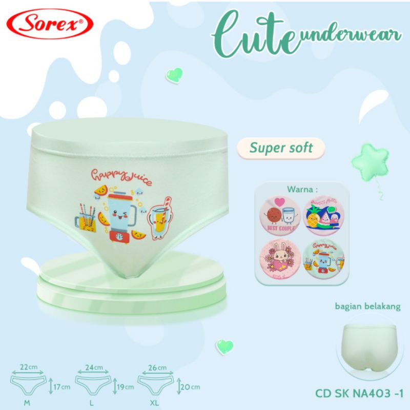 Cd Anak Sorex Cewek / Celana Dalam Anak Sorex Perempuan M-XL / CD Anak Sorex  NA401 / NA402 /NA 403/NA470