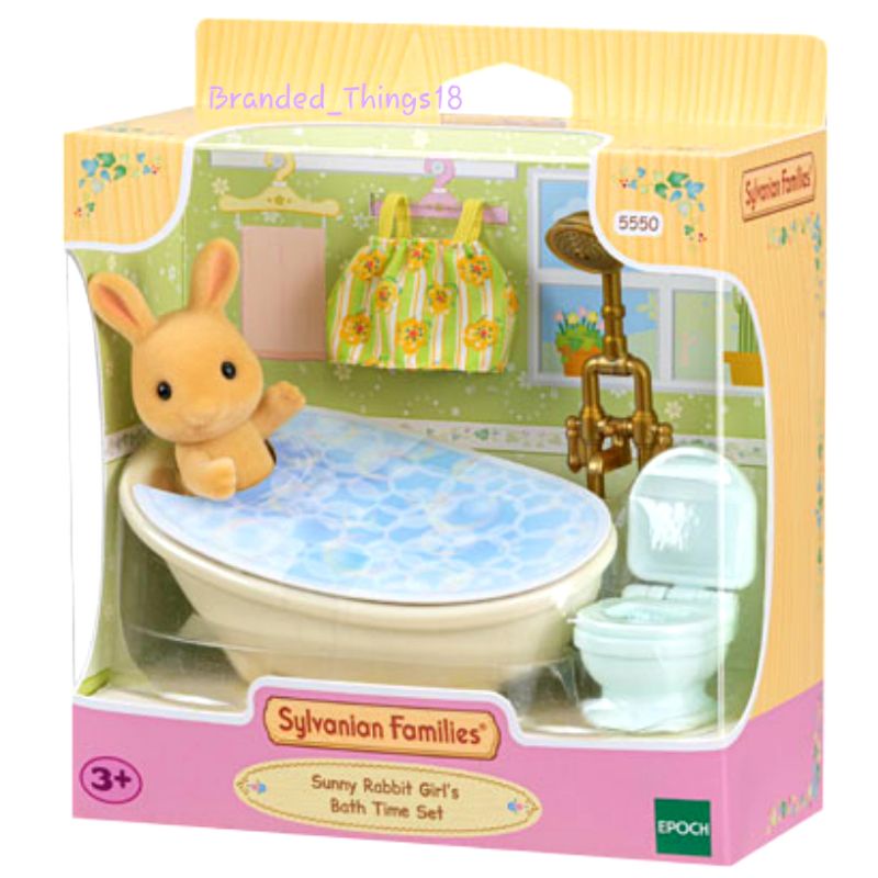 Sylvanian Families Sunny Rabbit Girl Bath Shower Room Playset Accessories Original Silvanian Family 