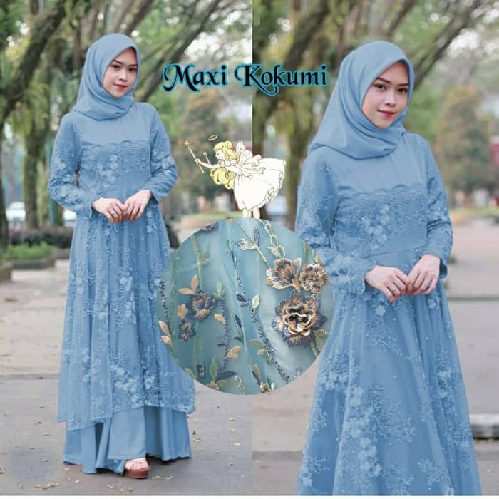 Gamis pesta Gamis Maxy Roberto Kokumi - Biru 40OVR