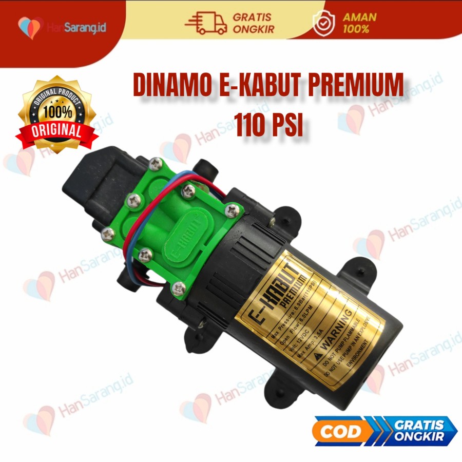 Dinamo E KABUT PREMIUM Semburan super kencang Pompa Dc 12v 6.9 Bar 110 PSI soket soket