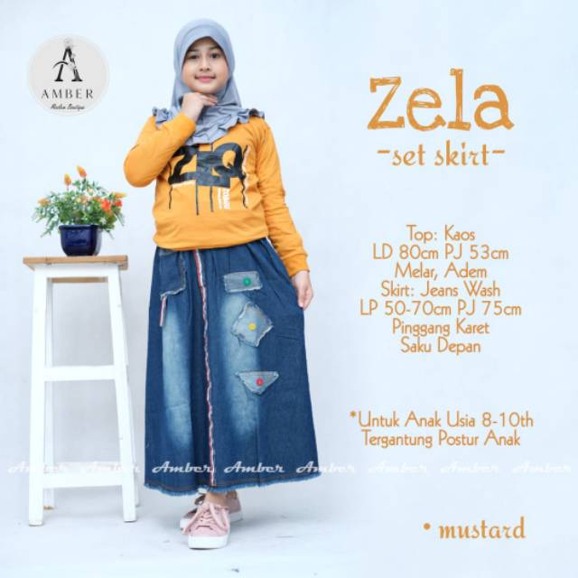 Zela set skirt anak by Amber