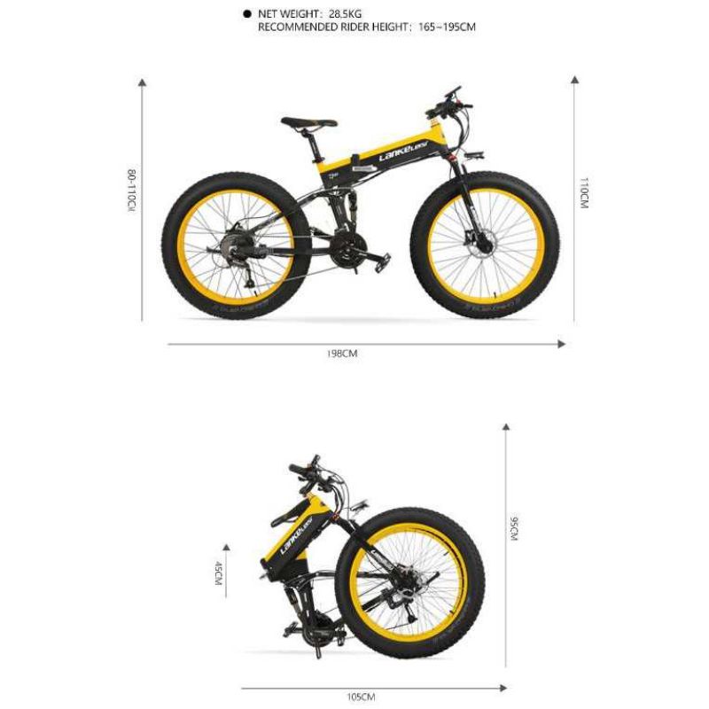 Lankeleisi Sepeda Elektrik Lipat Smart Moped 48V 10AH 1000W XT750 Plus