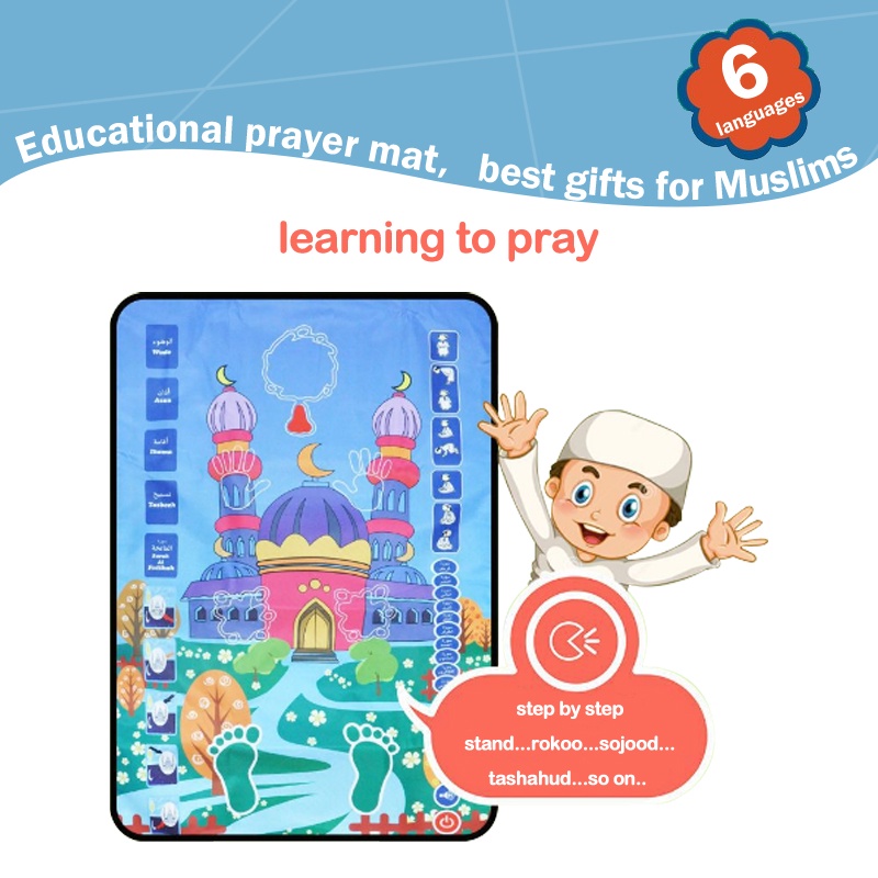 SMART SAJADAH ANAK TRAVEL PREMIUM Edukasi Belajar Sholat Ngaji Prayer Mat Mekah Hadiah Anak-4