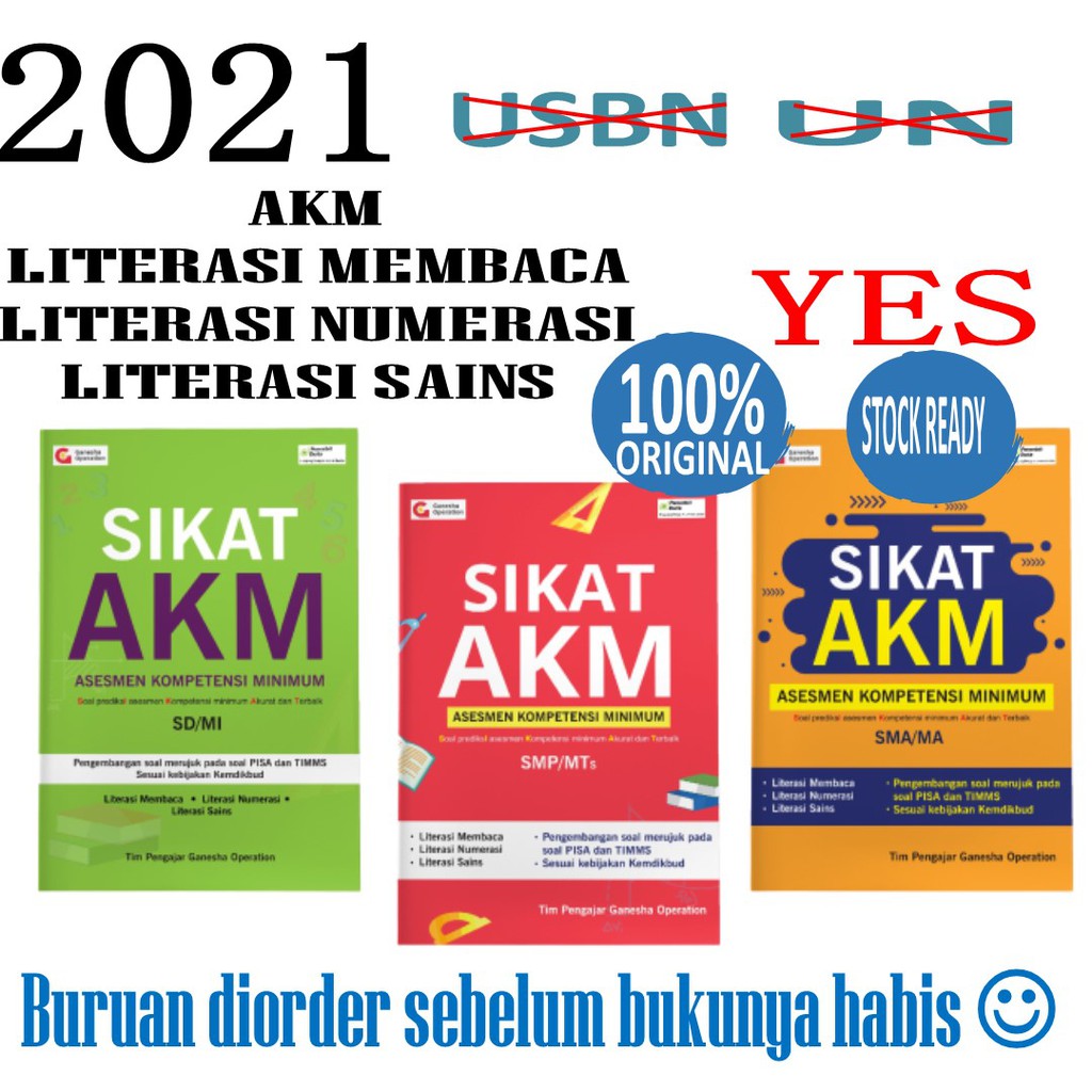 Paket Buku SOAL AKM (Asesmen Kompetensi Minimum) SD-SMP ...