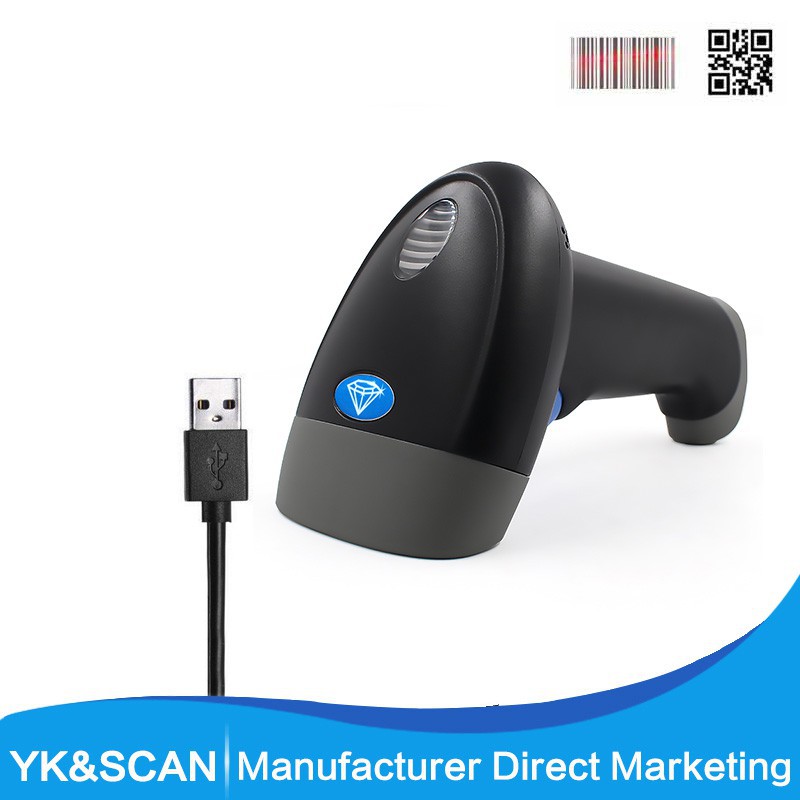 Grab Medan USB Barcode Scanner 2D Scan QR 1D TaffWare YK-MK30 - Hitam