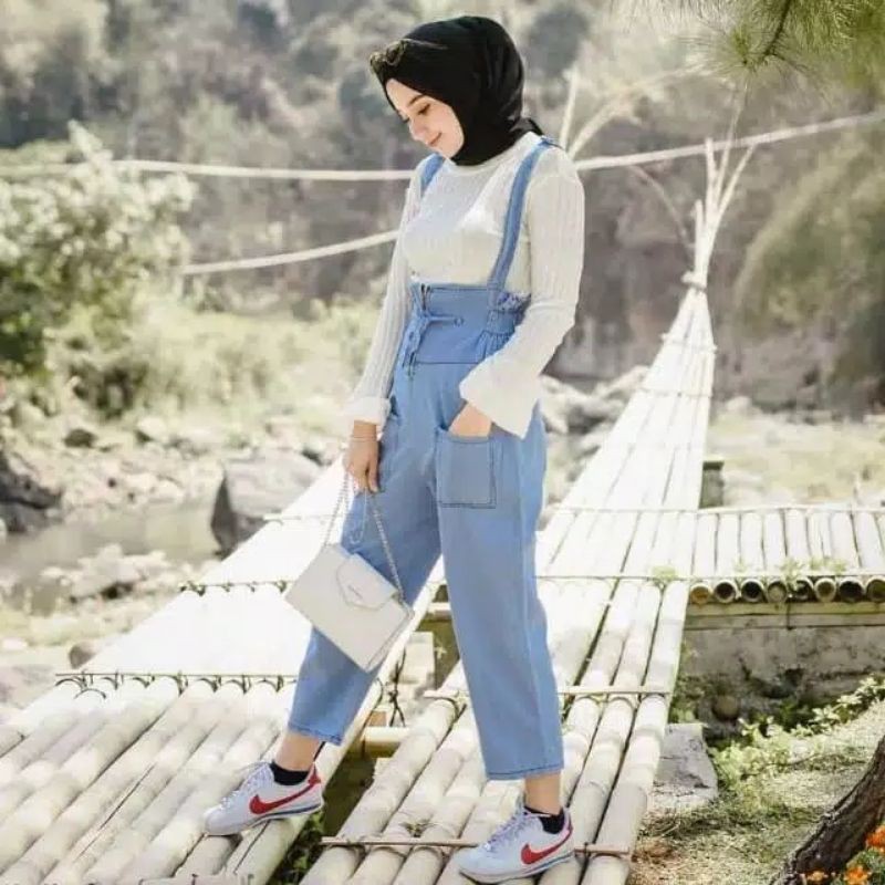 JEANS KODOK WANITA CELANA BAJU KODOK JEANS WANITA OVERALL KODOK