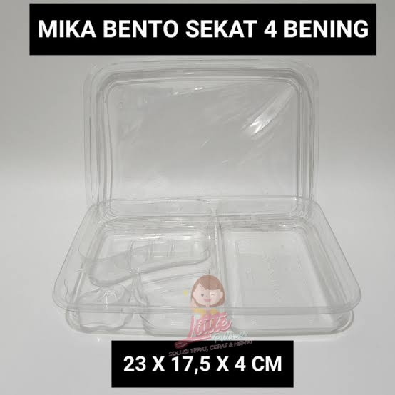 (ISI 25pcs -4s ben) Mika Bento Bintang Bening - Tray Bento - Box Bento - Lunchbox Bento