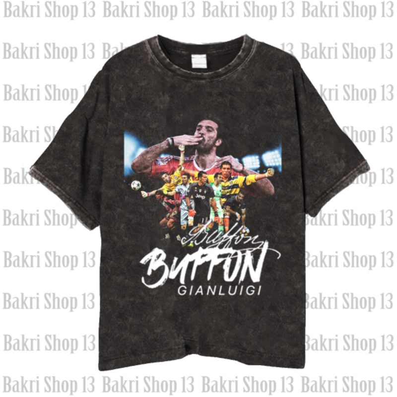 Italia Gianluigi BUFFON T-shirt/Kaos Bola Vintage Wash Gianluigi Buffon Legend Of Goalkeeper Itali U