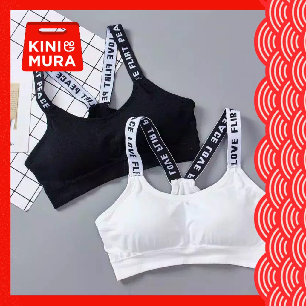 BH Sport Wanita Bra Tanpa Kawat Jumbo Sorex Remaja Tali Crop Top Korea Underwear Bralette Kemben