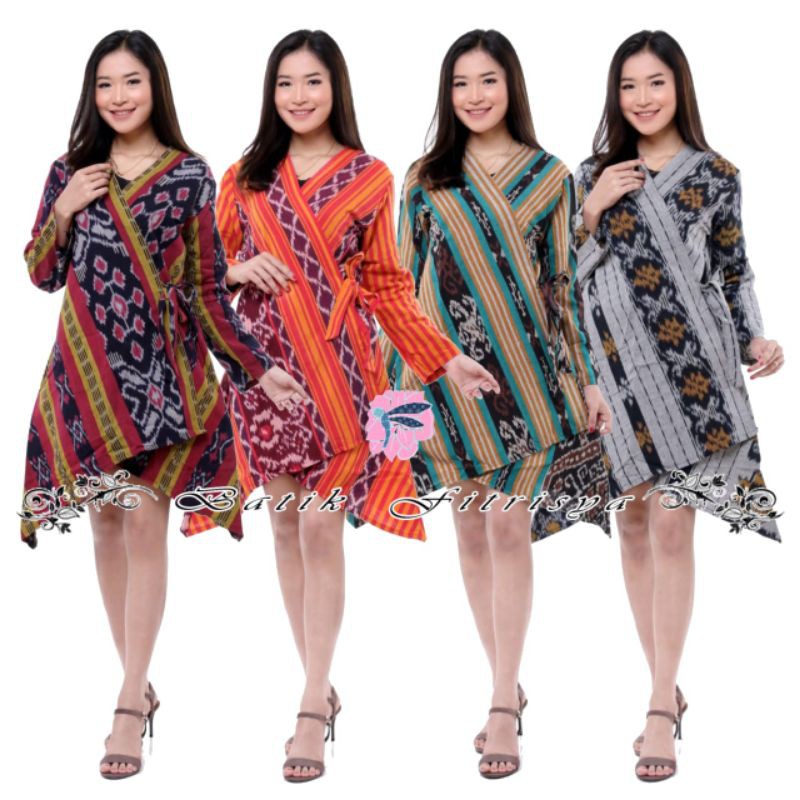 TENUN TROSO JEPARA EMPAT VARIAN MERAH ABU ABU OREN DAN HIJAU UKURAN MUAT SAMPAI JUMBO TALI SAMPING