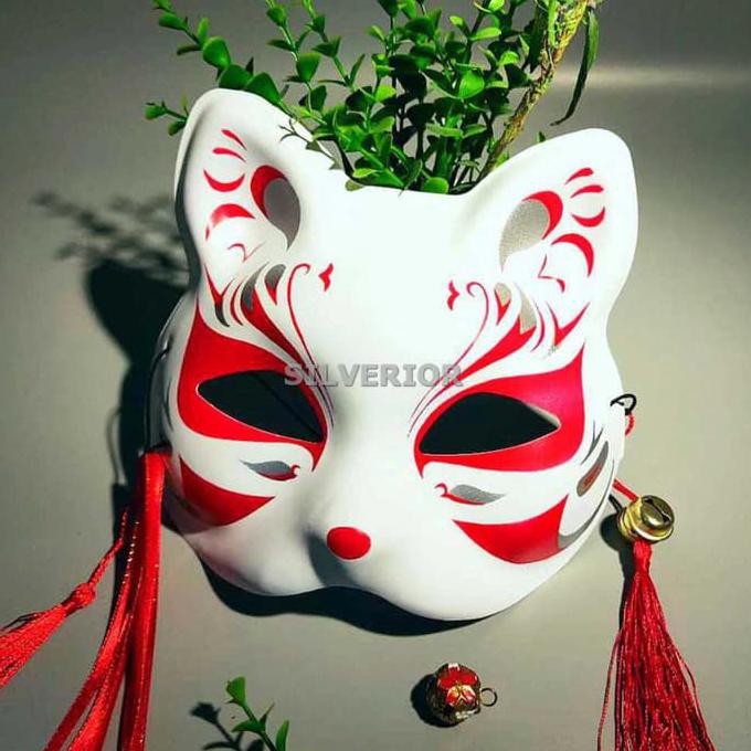 Topeng Tutup Wajah Serigala Kucing Rubah Krincingan Jepang Japan Mask Promo Hari Ini