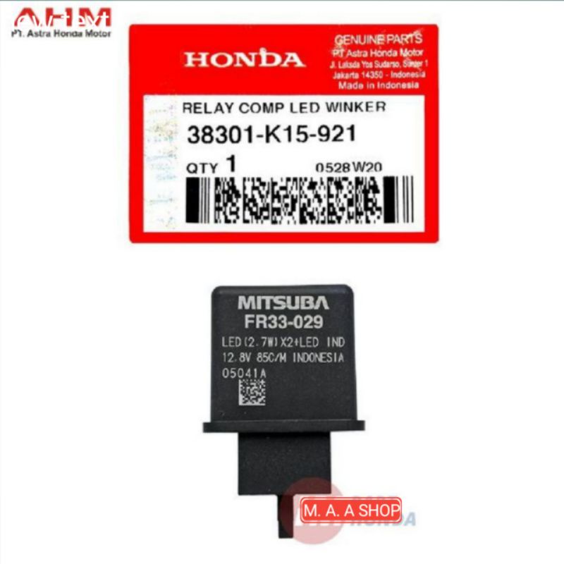 38301-K15-921 Flasher Relay Comp LED Winker CB CBR 150 R LED CBR 250 RR LED