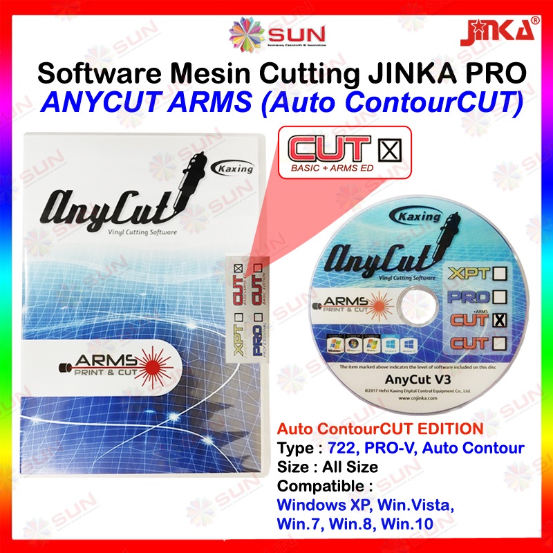 Software Anycut Basic Edition - Contour Cut / Basic + Arms ( Auto Contour Cut ) - Print and Cut Soft