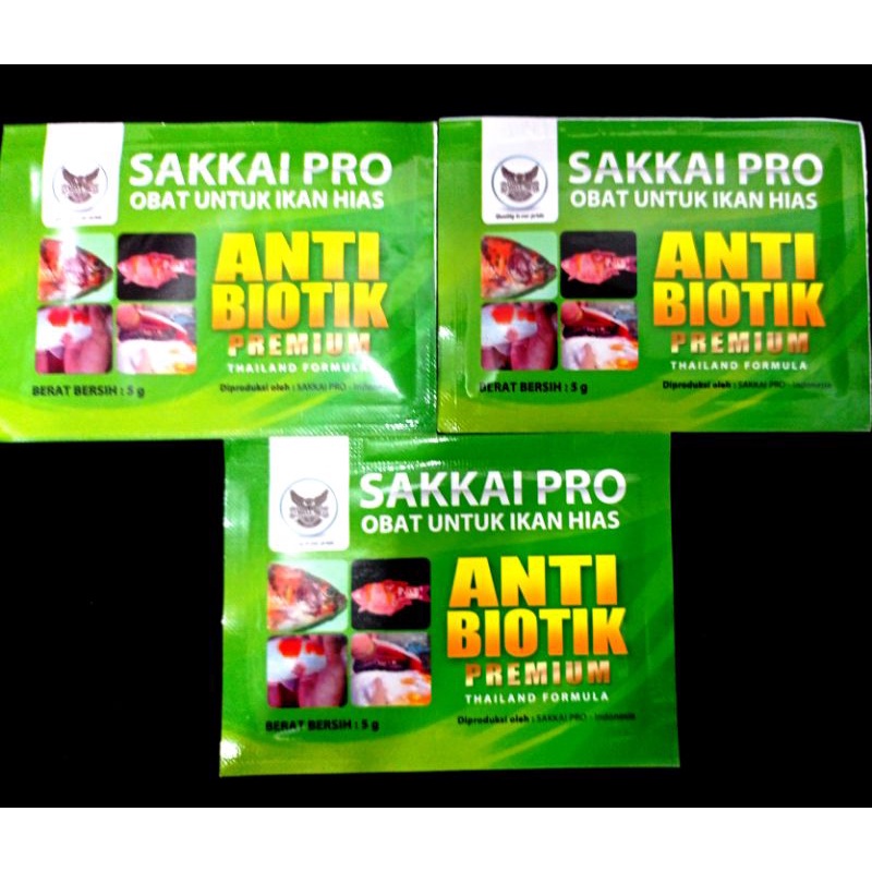 OBAT IKAN ANTI LUKA SAKKAI PRO ANTI BIOTIK PREMIUM 5gr