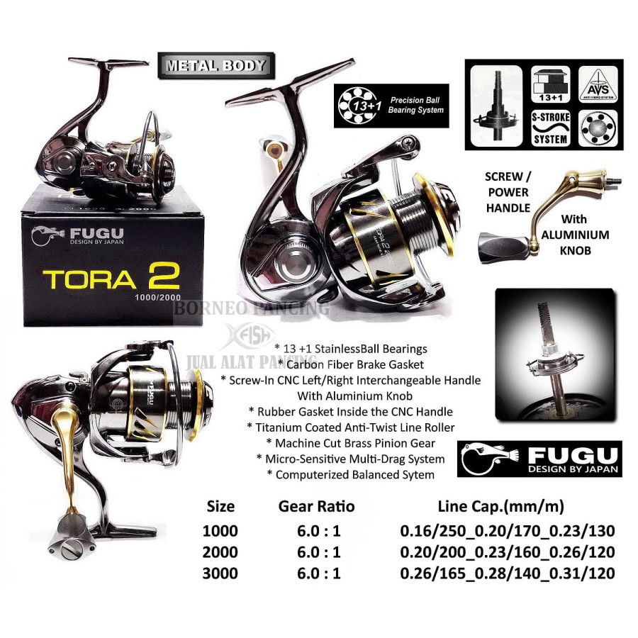 REEL FUGU TORA 2 2000, Power Handle, Body Metal