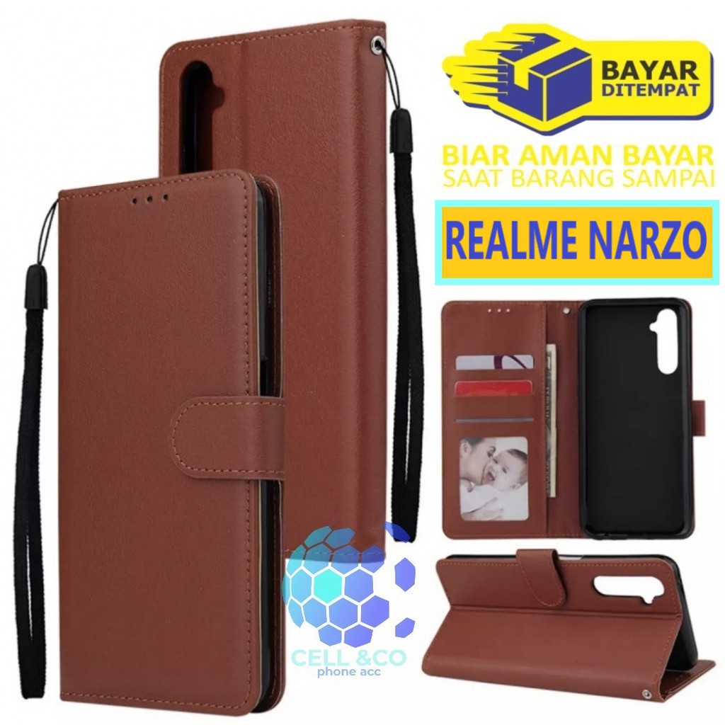 Flip cover REALME NARZO Flip case buka tutup kesing hp casing flip case leather wallet