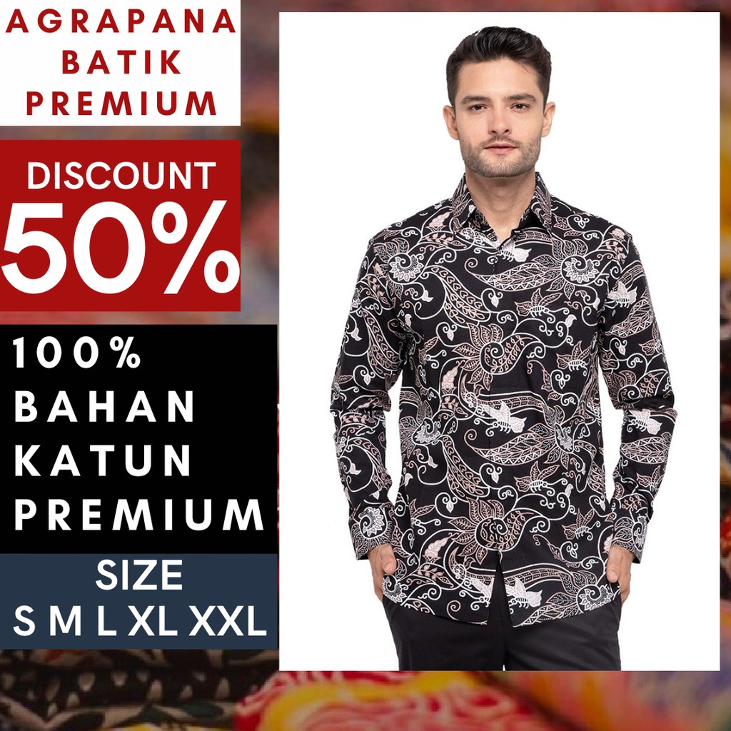 Atasan Baju Kemeja Kameja Batik Kerja Kondangan Katun Kantor Kampus Tulis Couple Pasangan Pria Cowok
