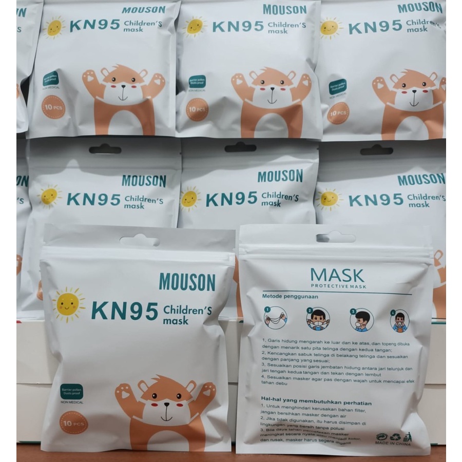 Masker Anak KID KN95 Mouson 5D 5 Ply. Masker KN 95 Anak KID Mouson 5D