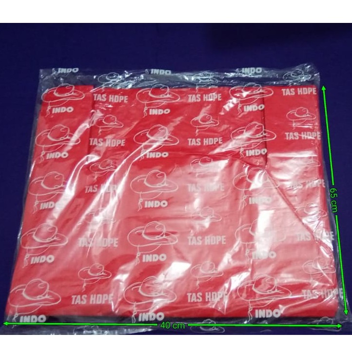 DISKON NIH!!! Kantong Plastik Kresek JUMBO INDO Ekonomis Uk 40 x 65 Warna MERAH