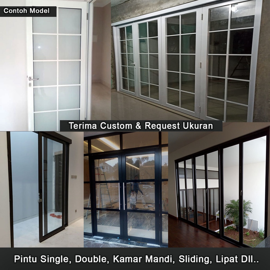 Pintu Aluminium Custom / Pintu Sliding Aluminium / Pintu Alumunium / Pintu Lipat /Pintu Kaca / Pintu UPVC