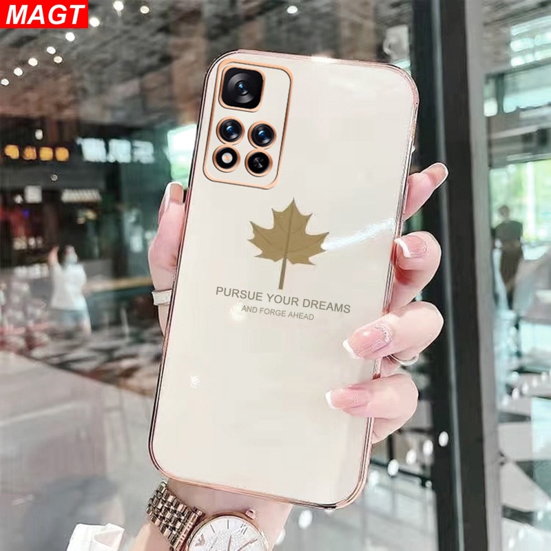 Soft Case Silikon Motif Daun Maple Untuk Xiaomi Mi 11 Lite Mi 11T Pro Mi 9T Redmi Note 8 Pro Note 7 Poco M3 Pro