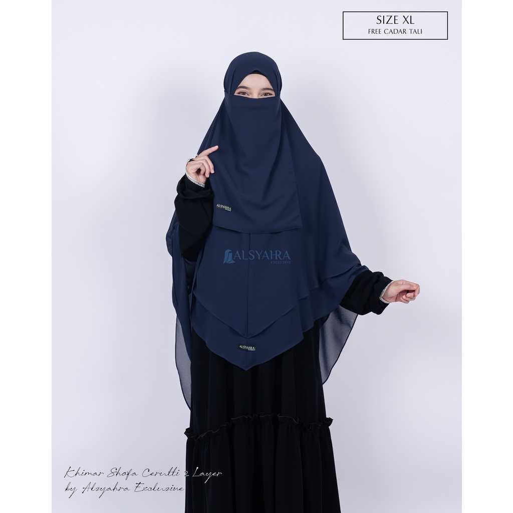 Set Khimar Syari Shofa Cerutti Cadar Tali XL Alsyahra Exclusive