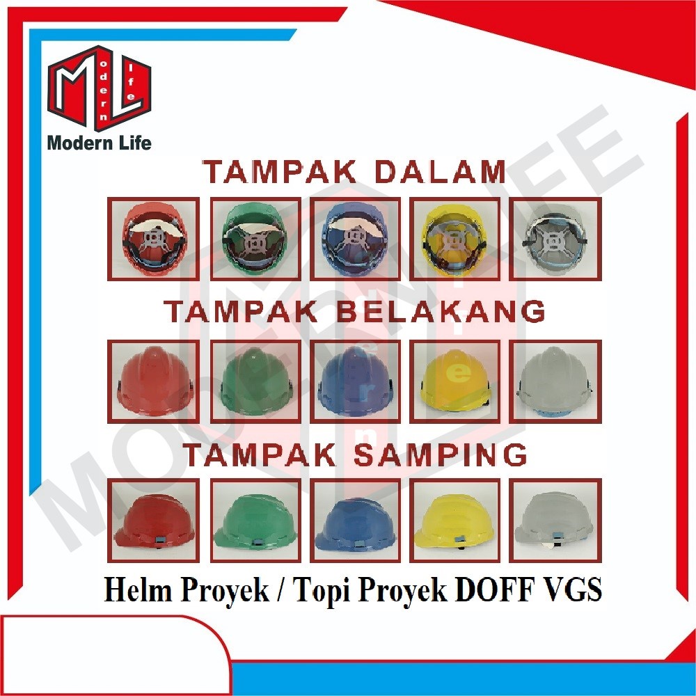 Helm SAFETY Proyek DOFF VGS / Topi Proyek DOFF VGS / Helm  Proyek DOFF VGS