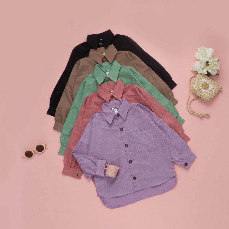 Kemeja Oversize Anak 2-6 Tahun Bahan LINEN ASLI Kemeja Anak Perempuan Kekinian Kemeja Anak Cewe Viral | KEMEJA OVERSIZE LINEN SIZE KIDS