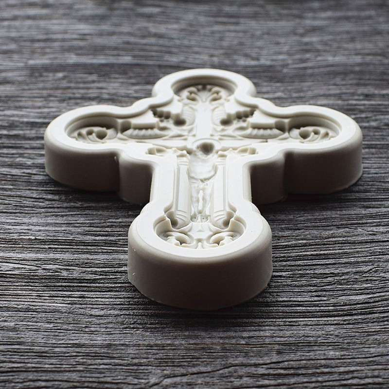 Glitter Cross Pendant DIY Jewelry Casting Molds Jesus Cross Shape Pendant Key Chain Silicone Resin Jewelry Molds Baking Tools