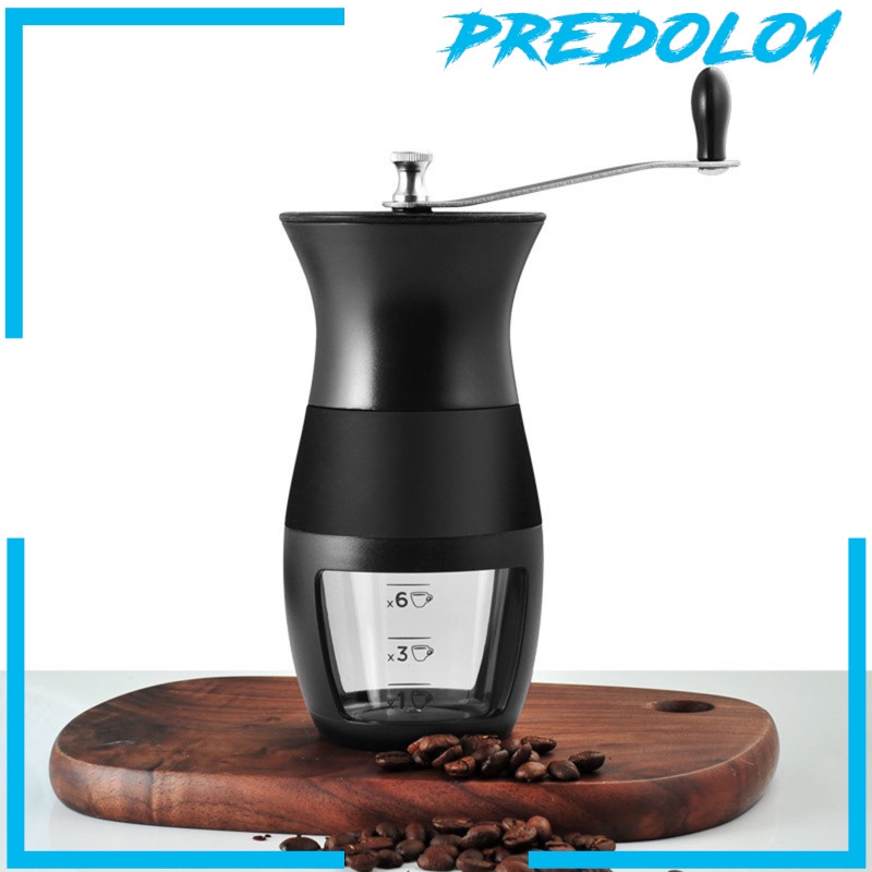 [PREDOLO1] Portable Manual Coffee Hand Grinder ABS Plastic Clear for Travel Camping