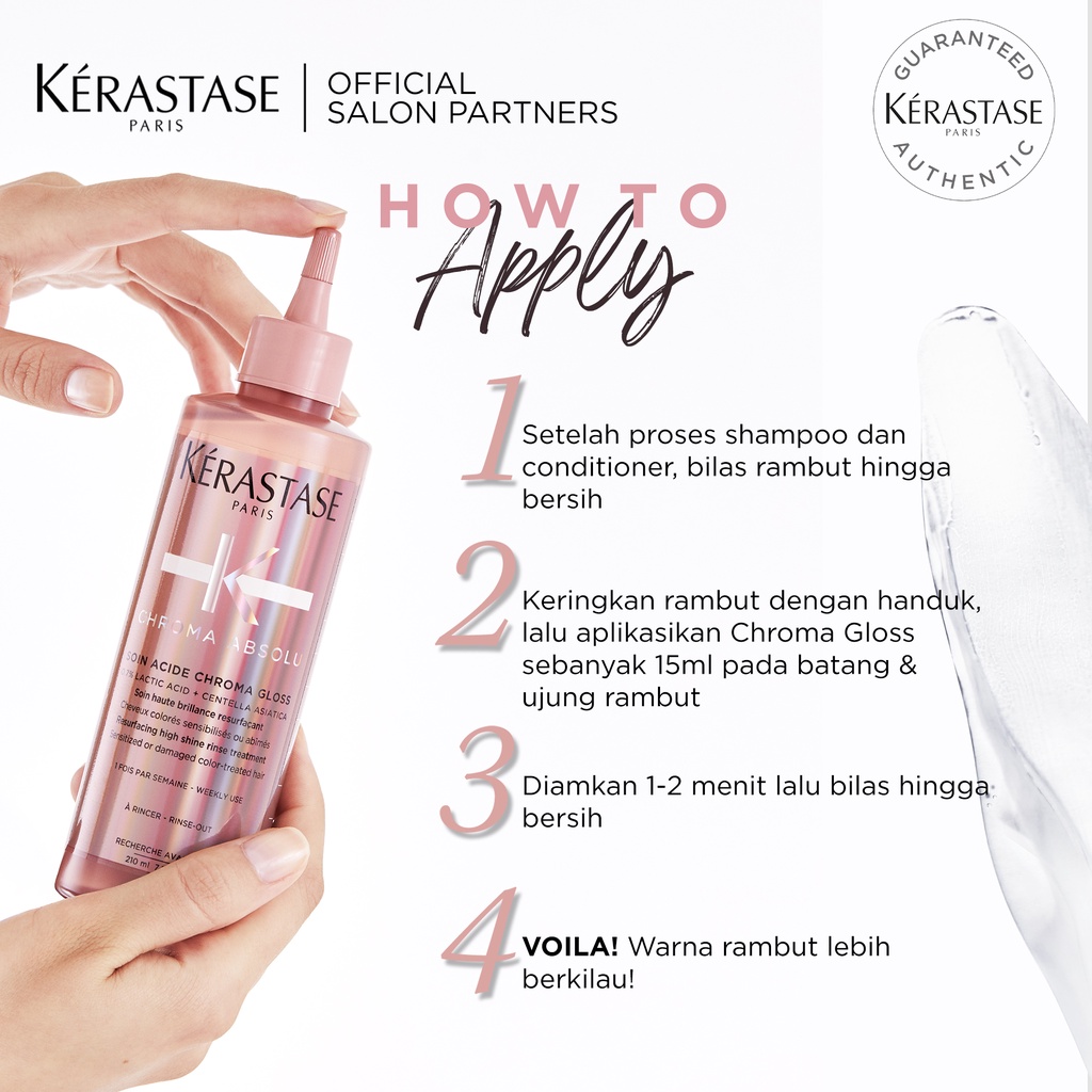 Kerastase Rinsed Hair Serum Rambut Diwarnai-Soin Acide Chroma Gloss 210ml