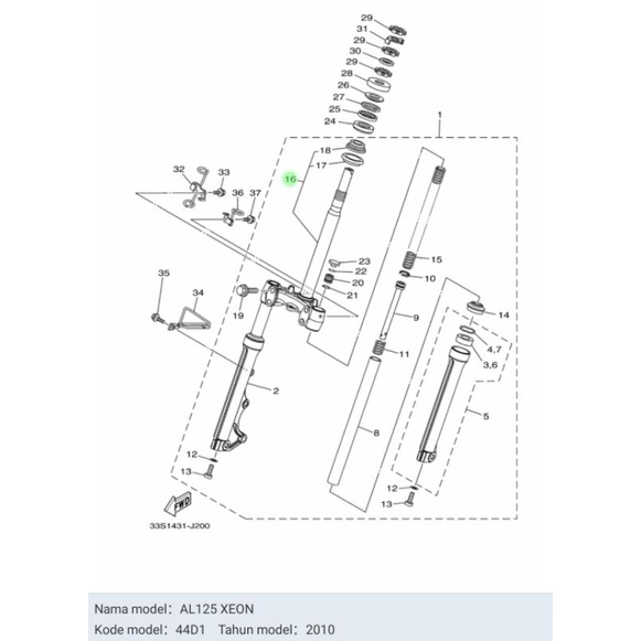 SEGITIGA BAWAH XEON KARBU ASLI ORI YAMAHA 44D F3340 01